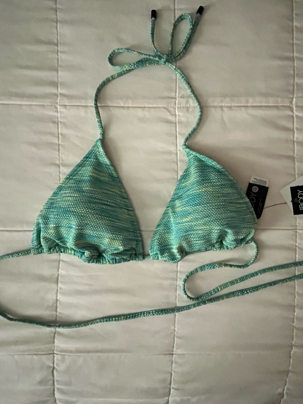 Cotton On Body Aqua Green Textured Triangle Bikini Top